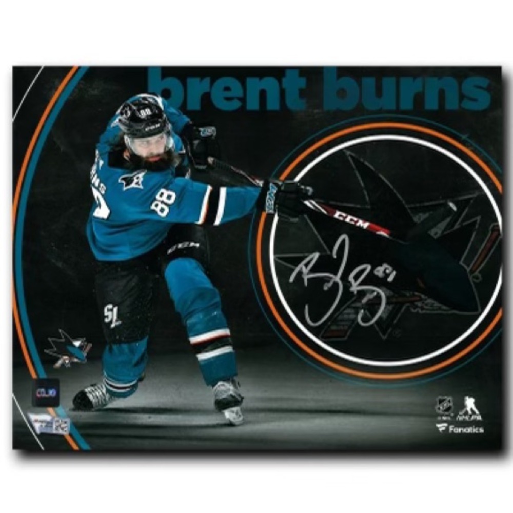 Brent Burns San Jose Sharks Autographed Slapshot Edit 8x10 Photo